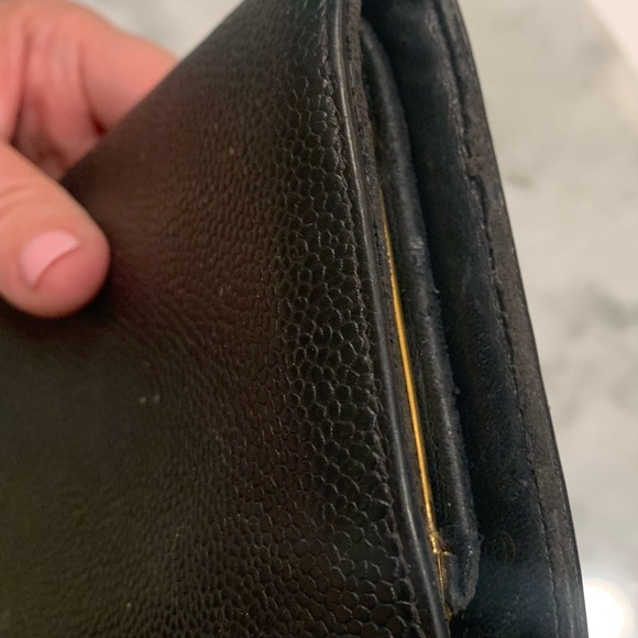 Chanel Authentic Vintage Ecarlate Wallet in black. - Picture 5 of 13
